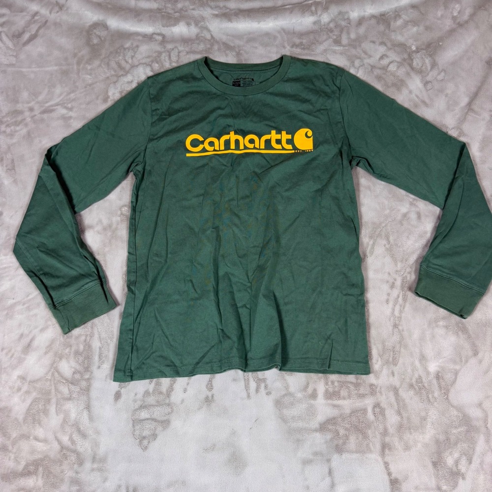 Carhartt Kids XL Green Long Sleeve Graphic Logo T-Shirt 18-20
